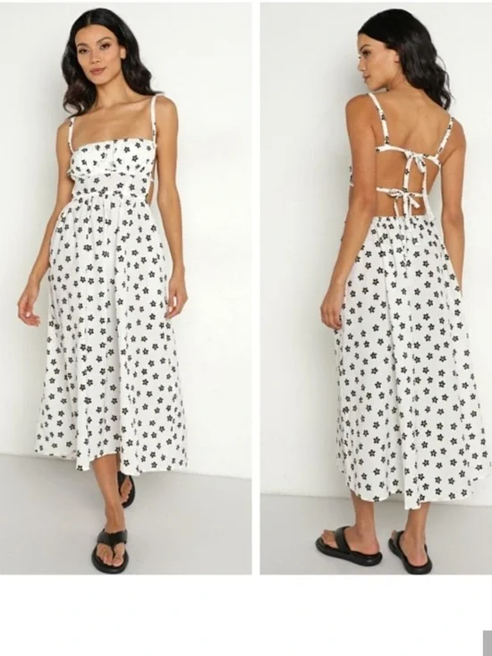 For Love & Lemons Brenda Midi Dress NWT XL Floral Cottagecore Romantic - Picture 1 of 9